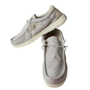 Bruno Marc Casual Slip-on Loafers Men’s 12 Grey Comfort Lightweight Cotton Linen